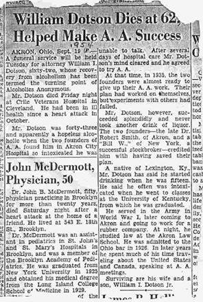 BIll Dotson AA #3 - Obituary 1954 at age 62